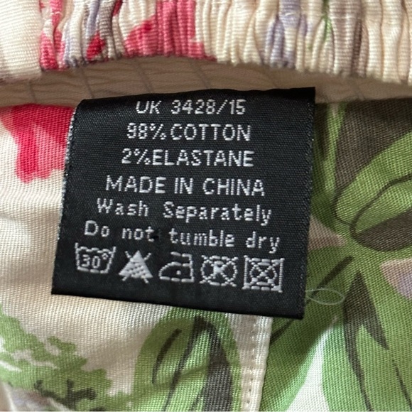 Hell Bunny L Cream Bamboo Floral Print Rockabilly Pinup Swing Vintage Dress - Picture 10 of 13